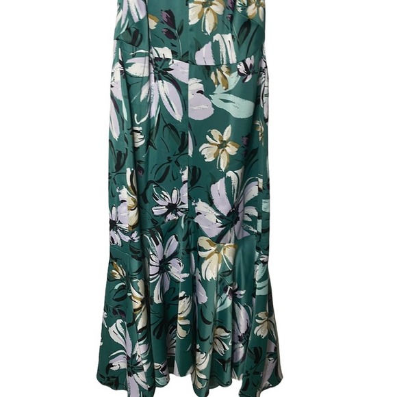 Maggy London Green Floral Tie Neck Halter Dress size 2 - Picture 5 of 7